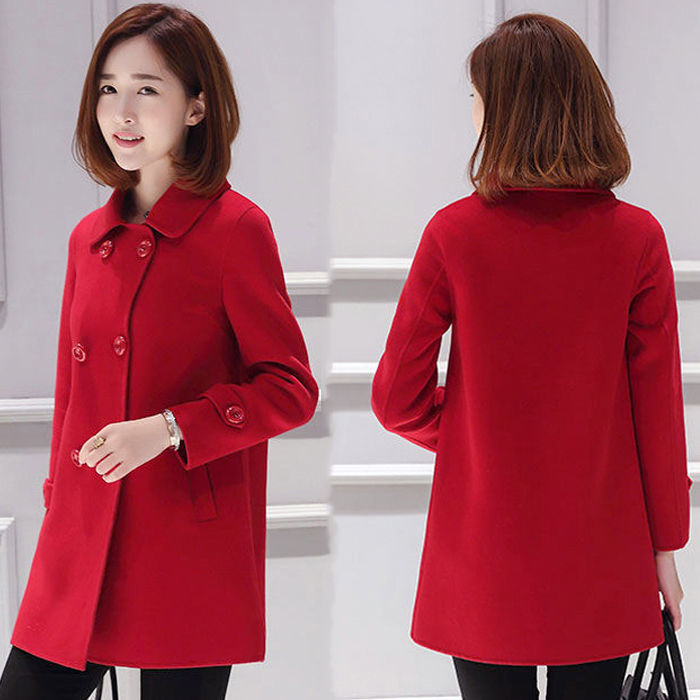 Wool Mid-length Korean Style Slim Fit Slimming And Fashionable Woolen Women's Overcoat - iztia