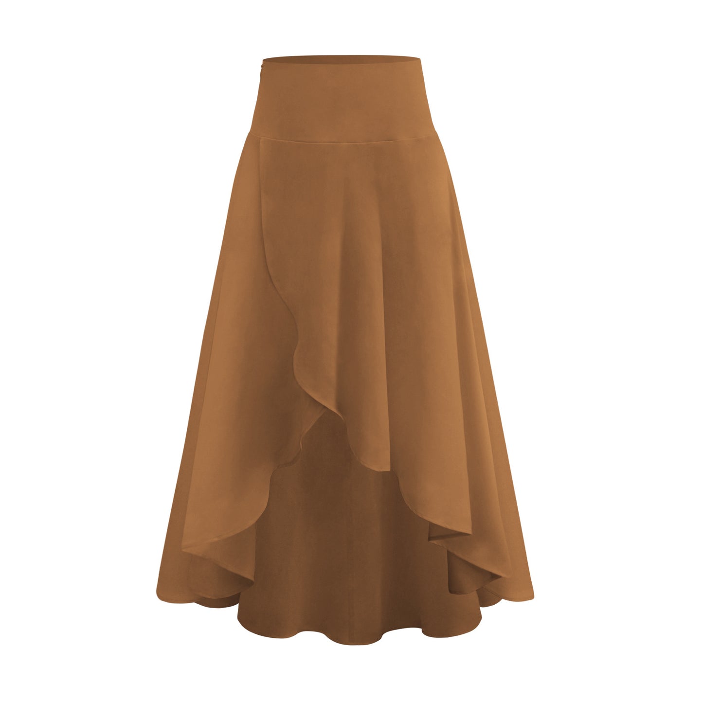 High-grade Irregular Half-length Pure Color Ruffles High Waist Skirt - iztia