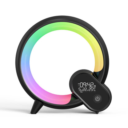 Creative Q Light Analog Sunrise Digital Display Alarm Clock Bluetooth Audio Intelligent Wake-up Q Colorful Atmosphere Light - iztia