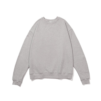 380g Terry Cotton Round Neck Sweater Loose European And American Retro FOG Color Matching - iztia