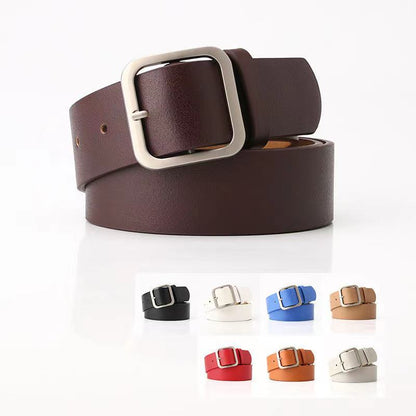 35cm Wide New Retro Alloy Square Buckle Belt - iztia