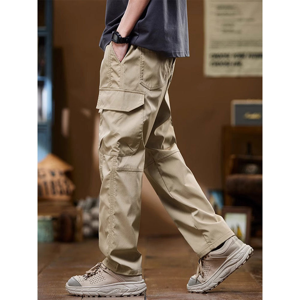 American Fashion Brand Workwear Men's Spring And Autumn Loose Straight Wide-leg Pants - iztia