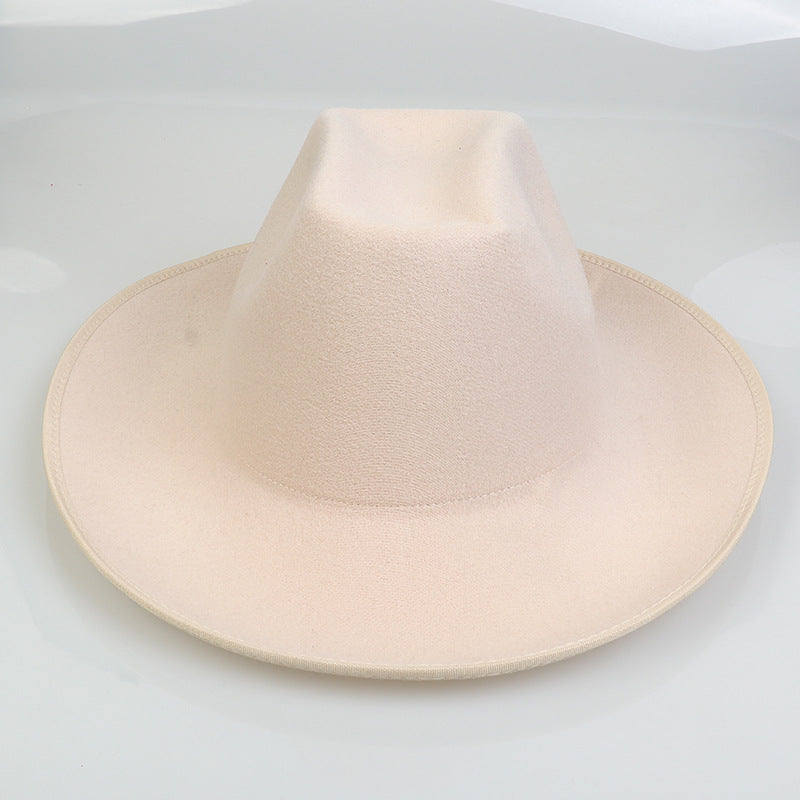 Western Cowboy Hat European And American Woolen Hat Big Brim - iztia