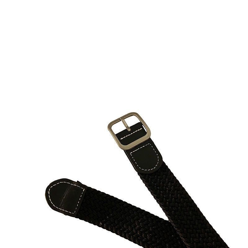 Woven Elastic Men's Belt Alloy Punch-free - iztia