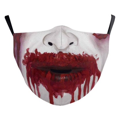 Digital Printing Halloween Clown Funny Double Outdoor Dust Mask - iztia