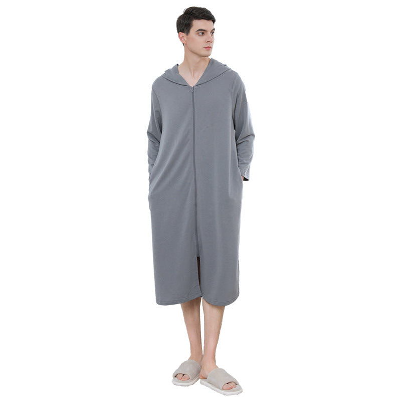 Cozy Hooded Zip Bathrobe Set for Couples - Lightweight Pajamas - iztia