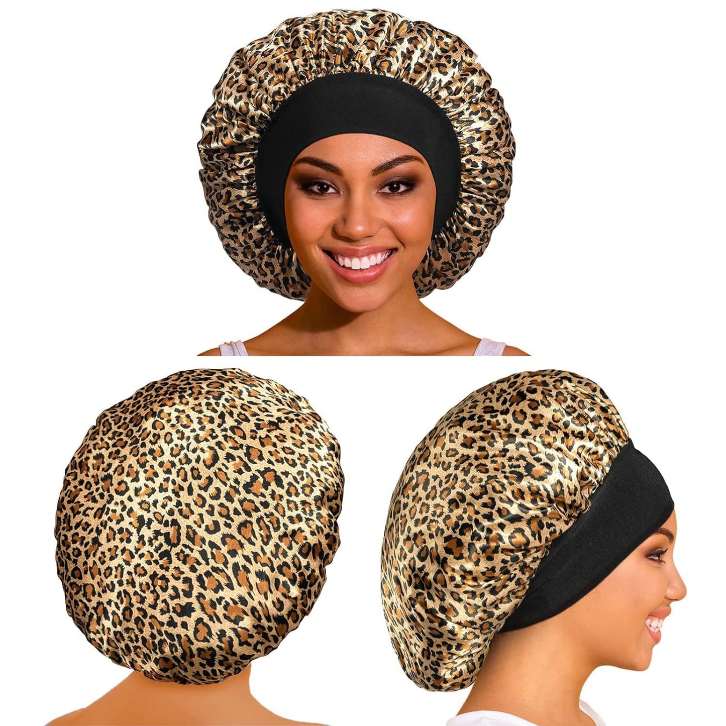 Leopard Print Shower Cap Female Print Chemotherapy Hat - iztia