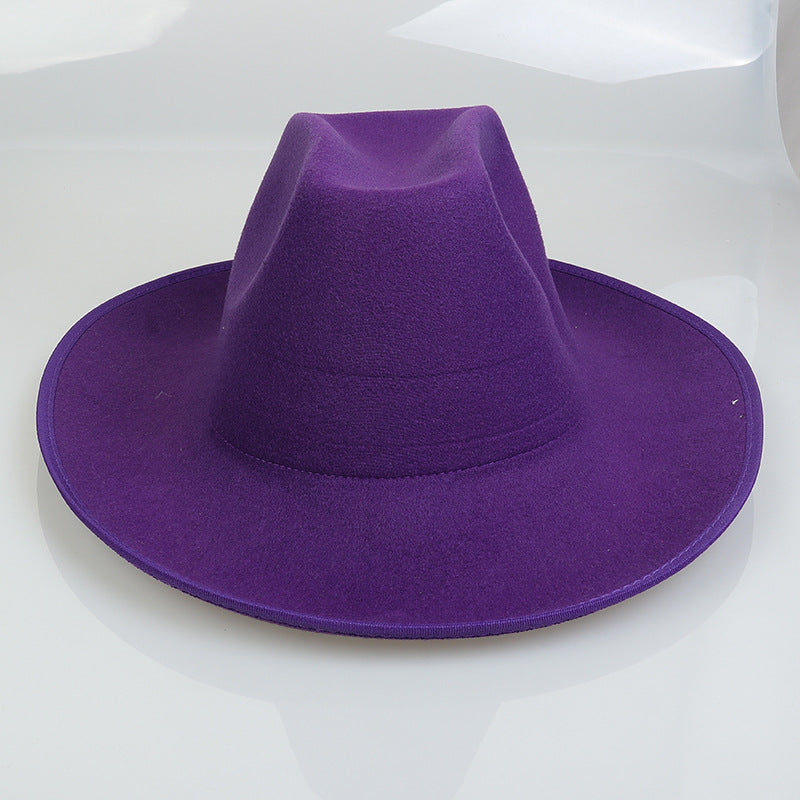 Western Cowboy Hat European And American Woolen Hat Big Brim - iztia