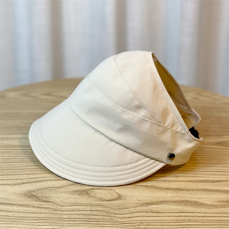 Women's Empty-top Peaked Cap Summer Sun Protection Visor Quick Drying Hat - iztia