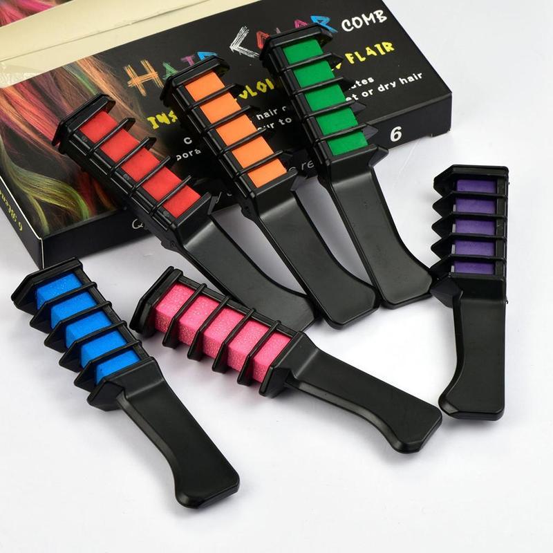 Temporary Mini Disposable Crayons Hair Color Dyeing Mascara Dye Chalk Box With Brush - iztia