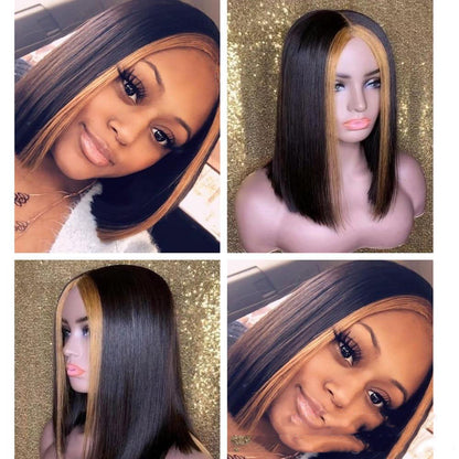 Highlight Ombre  Transparent Lace Wig Human Hair - iztia