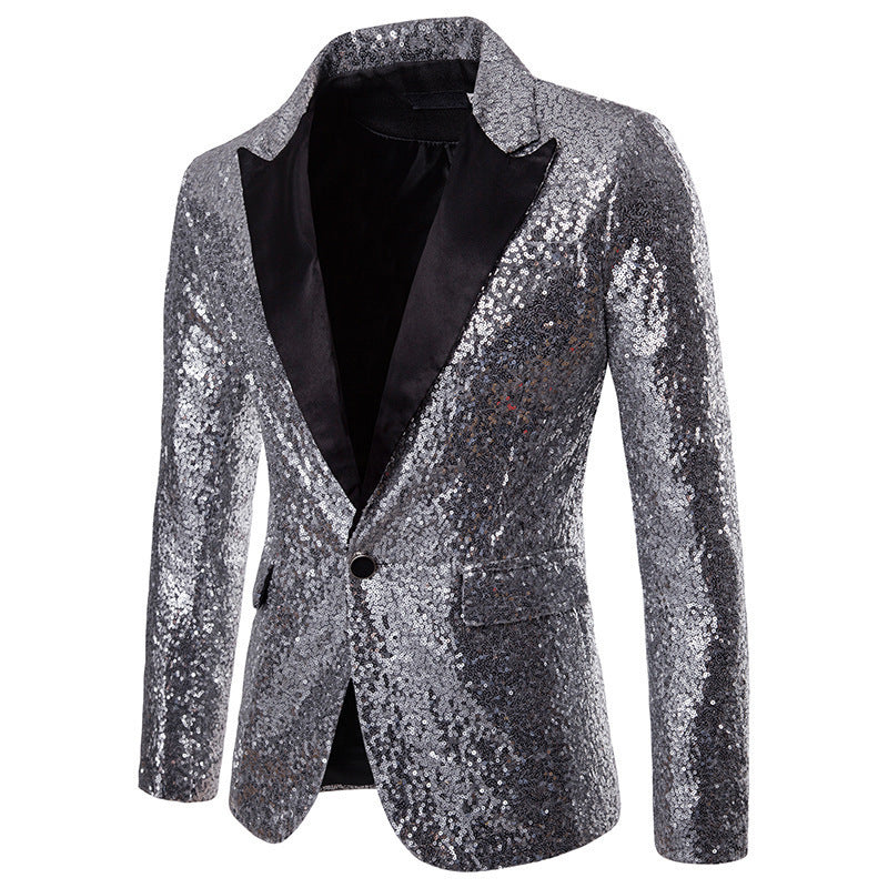 European And American Performance Dress Gold Sequined Suit - iztia