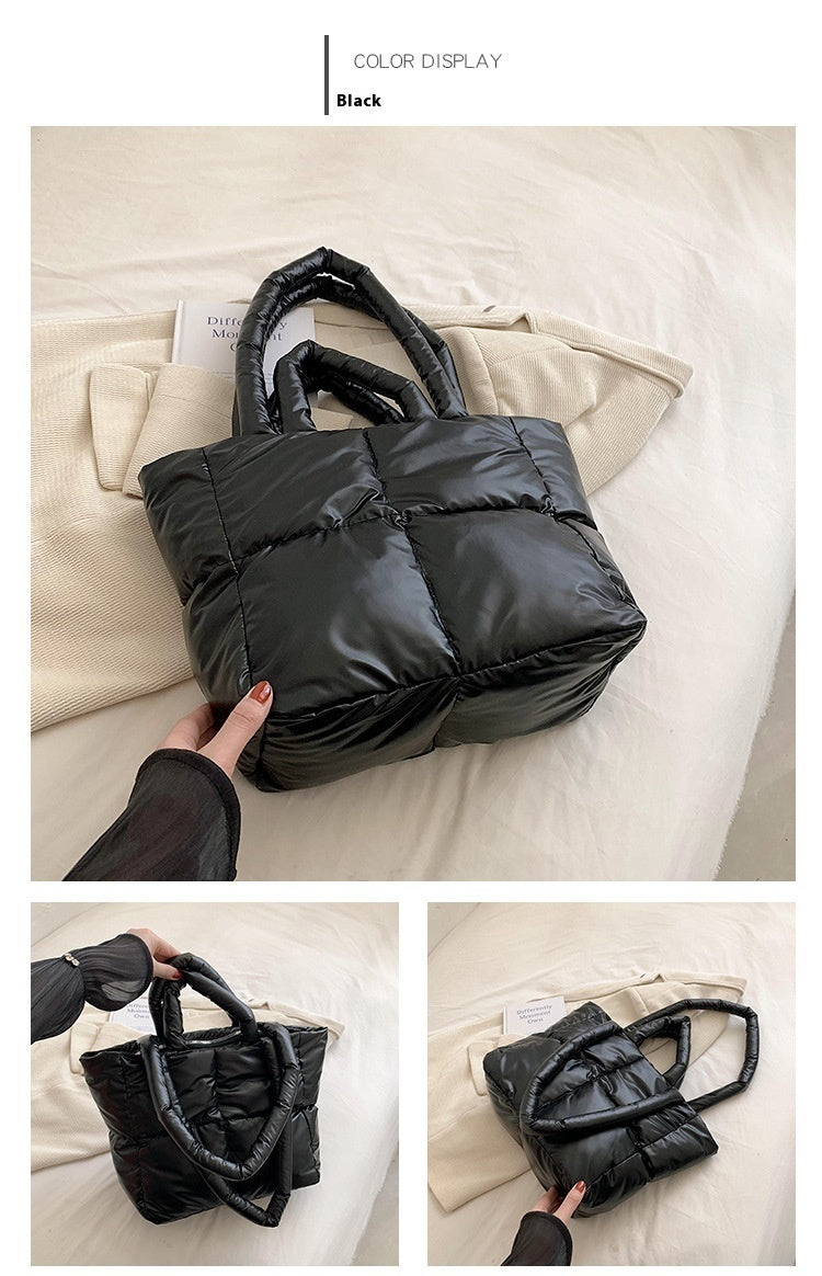 Simple Shoulder Bag Down Cotton Jacket Bag - iztia