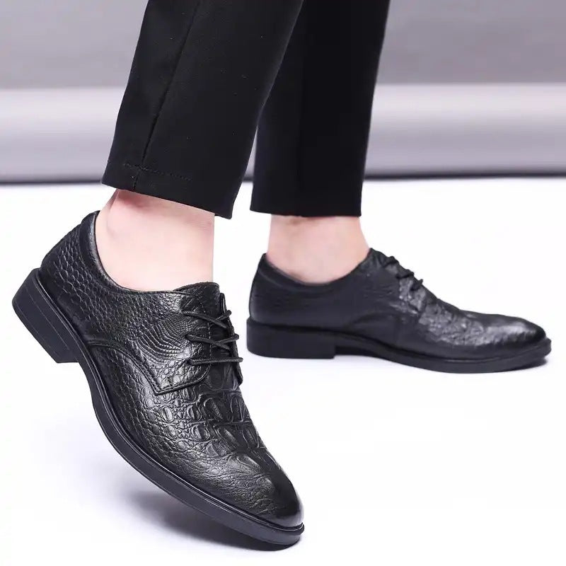 Heightened Breathable Business Formal Casual Leather Shoes - iztia