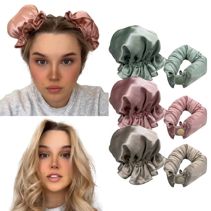 New Heatless Curl Stick With Cloth Cover Cute Ball Head Hair Curler Headband Hair Rollers Wave Form Curling Rod Hair Style Tools Gadgets - iztia