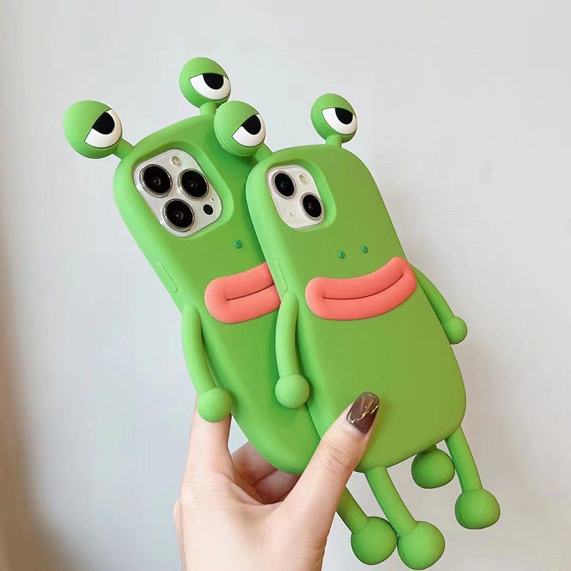 Funny Silicone 3D Frog Phone Case For IPhone 14 13 11 12 Pro Max XS XR X 7 8 Plus SE Cartoon Cute Shockproof Bumper Cover - iztia