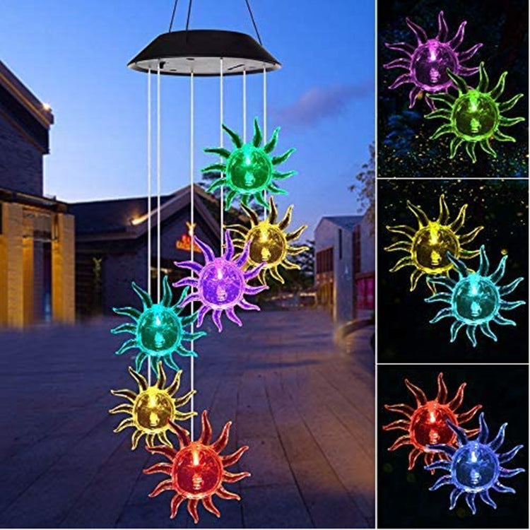 Outdoor Solar Wind Chime Lamp Hummingbird Butterfly Ball Wind Chime Garden Decoration - iztia