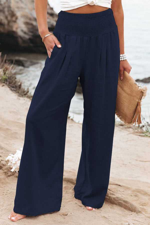 Casual Wide-leg Cotton And Linen Popular Loose Trousers - iztia