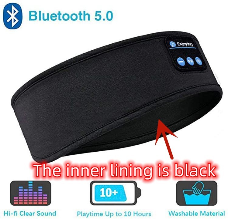 Wireless Bluetooth Sleeping Headphones Headband Thin Soft Elastic Comfortable Music Ear Phones Eye Mask For Side Sleeper Sports - iztia