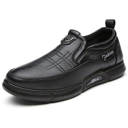 Men's Leather Shoes Daddy's Shoes For Middle-aged And Elderly People Soft Bottom - iztia