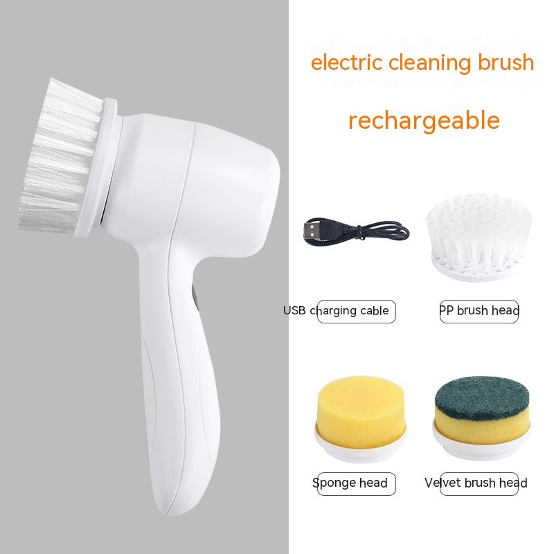 Electric Cleaning Brush 4 In 1 Spinning Scrubber Handheld Electric Cordless Cleaning Brush Portable - iztia