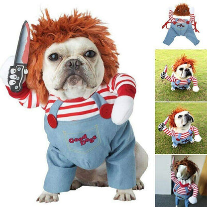 Halloween Pet Costume Pet Dog Funny Clothes Adjustable Dog Cosplay Costume Scary Costume Party Gatherings - iztia