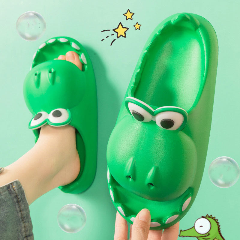 Kids Dinosaur Slippers Wholesale Summer Cartoon Parent Child Outdoor Home EVA Sandals Women Men Kids Cute Slippers Baby Shoes - iztia