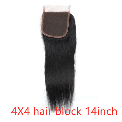 Real human hair straight wave human hair hair curtain natural color wig hair extension - iztia