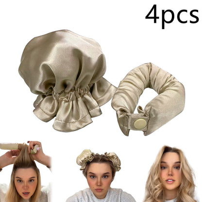 New Heatless Curl Stick With Cloth Cover Cute Ball Head Hair Curler Headband Hair Rollers Wave Form Curling Rod Hair Style Tools Gadgets - iztia