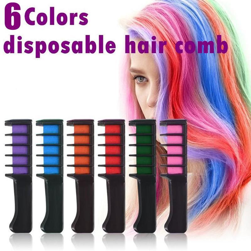 Temporary Mini Disposable Crayons Hair Color Dyeing Mascara Dye Chalk Box With Brush - iztia