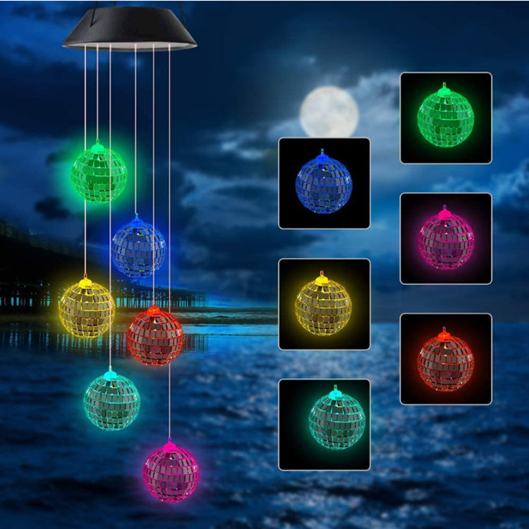 Outdoor Solar Wind Chime Lamp Hummingbird Butterfly Ball Wind Chime Garden Decoration - iztia