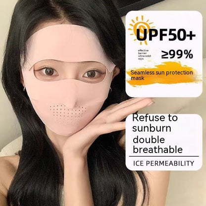 Facekini Full Face Sunscreen Mask Breathable Thin Ice Silk - iztia