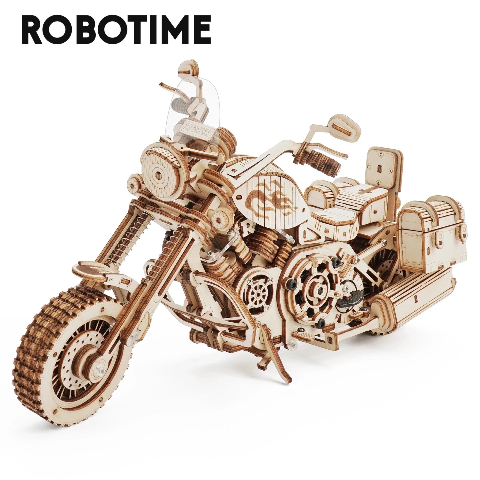 Robotime Rokr Cruiser Motorcycle DIY Wooden Model 420 Pcs Building Block Kits Funny Toys Gifts For Children Adults Dropshipping - iztia