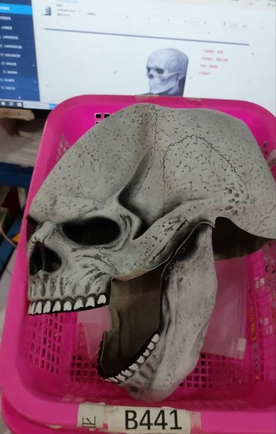 Halloween Movable Mouth Skull Mask Helmet Mouth Movable Skull Full Head Skull Mask - iztia