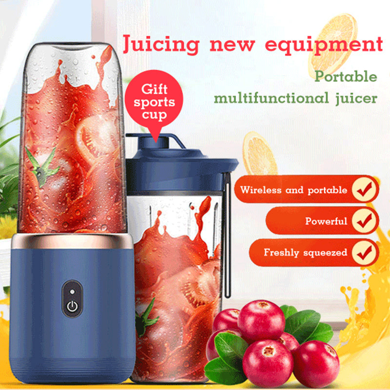 6blade Portable Blender Mini Juicer Cup Extractor Smoothie USB Charging Fruit Squeezer Blender Food Mixer Ice Crusher Portable Juicer Machine - iztia