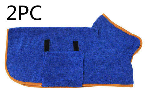 Absorbent Pet Bathrobe With Waist-wrapped Microfiber - iztia