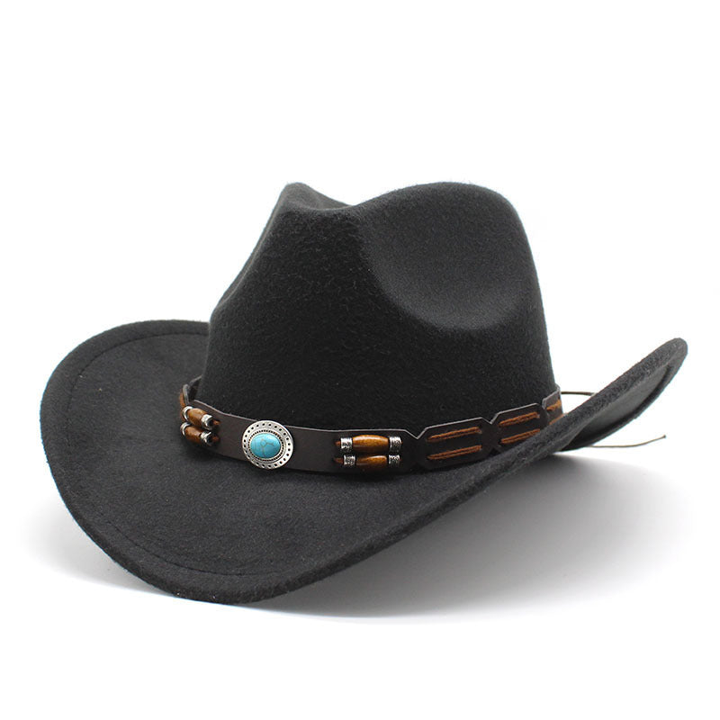 Woolen Hat, Turquoise Belt, Western Denim - iztia