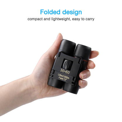 Binoculars 30x60 Zoom Travel Compact Folding Telescope Hunting Day Night Outdoor Small Pocket Binoculars Compact Adults, Mini Kids Binoculars Boys For Bird Watching, Concert Theater Opera - iztia