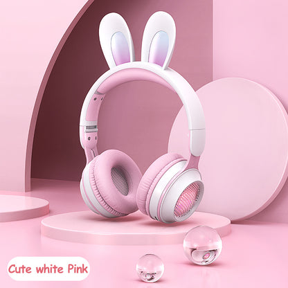 Rabbit Ear Headphones Wireless Luminous Extendable Wheat Headphones - iztia