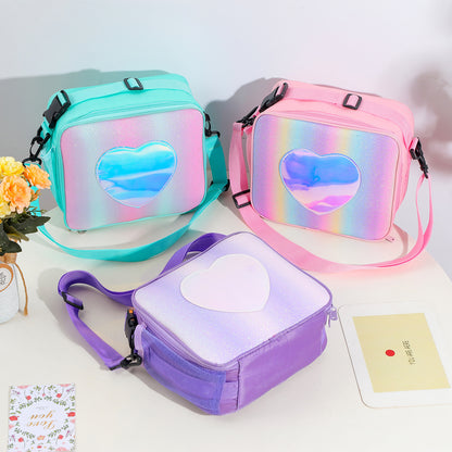 Laser Simple Rainbow Color Insulation Bento Bag - iztia