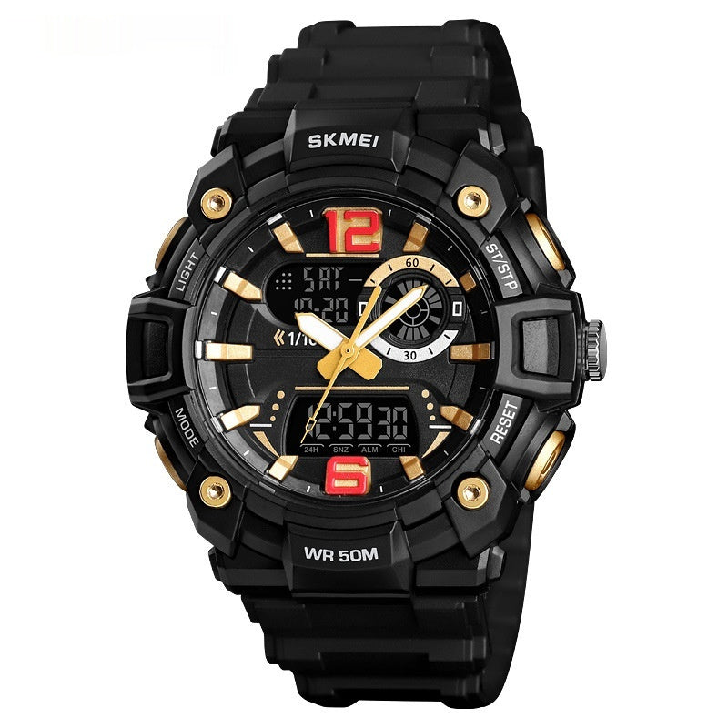 Black Gold Multi-functional Waterproof Men's Electronic Watch - iztia