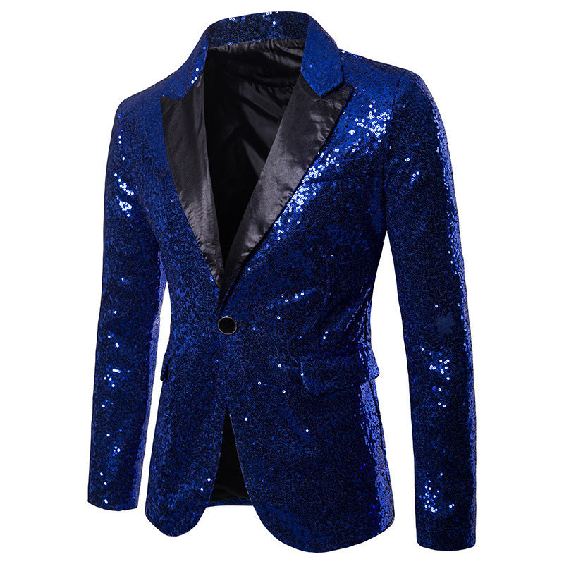 European And American Performance Dress Gold Sequined Suit - iztia