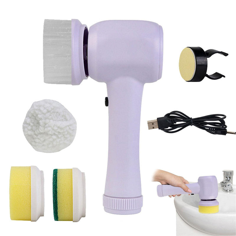 Electric Cleaning Brush 4 In 1 Spinning Scrubber Handheld Electric Cordless Cleaning Brush Portable - iztia