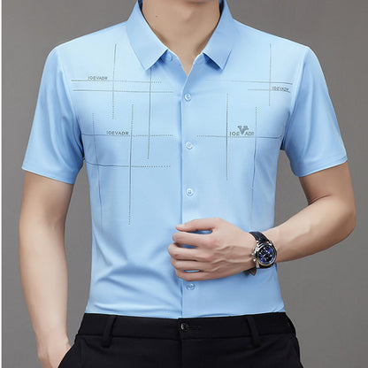 Summer New Men's Short-sleeved Shirt Seamless Business Shirt - iztia