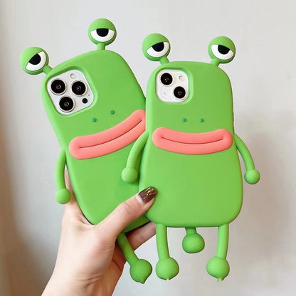 Funny Silicone 3D Frog Phone Case For IPhone 14 13 11 12 Pro Max XS XR X 7 8 Plus SE Cartoon Cute Shockproof Bumper Cover - iztia