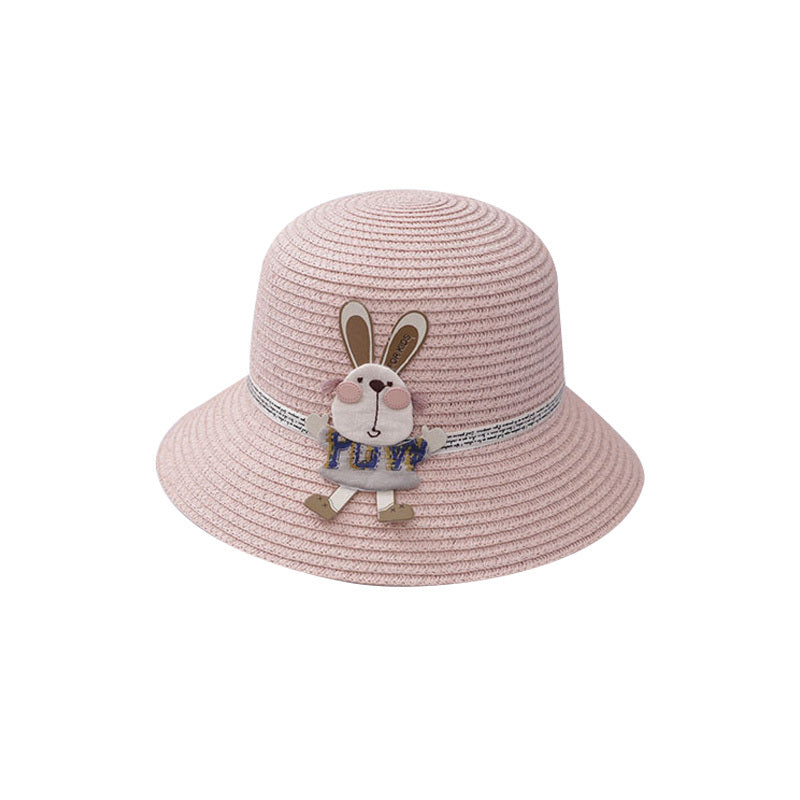 Cute Rabbit Decoration Bag Two-Piece Straw Hat - iztia