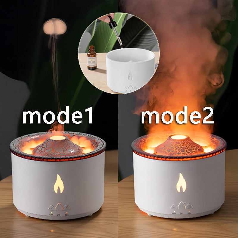 New Creative Ultrasonic Essential Oil Humidifier Volcano Aromatherapy Machine Spray Jellyfish Air Flame Humidifier Diffuser - iztia