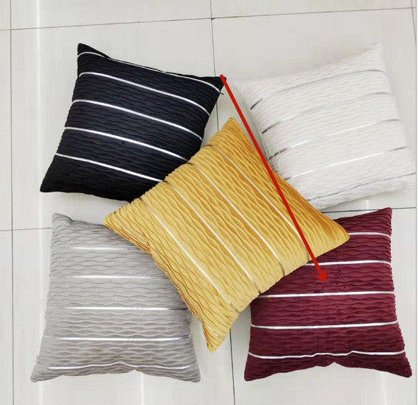 Simple Luxury Striped Velvet Pillow Cover Pillow Cushion Cover Pillow Case Covers for Sofa Flannel Velvet Sofa Cushion Cover - iztia