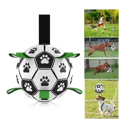 Dog Toys Interactive Pet Football Toys with Grab Tabs Dog Outdoor training Soccer Pet Bite Chew Balls for Dog accessories - iztia