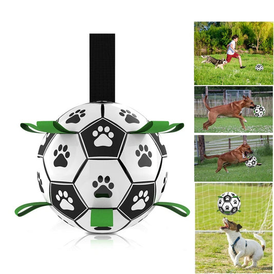 Dog Toys Interactive Pet Football Toys with Grab Tabs Dog Outdoor training Soccer Pet Bite Chew Balls for Dog accessories - iztia